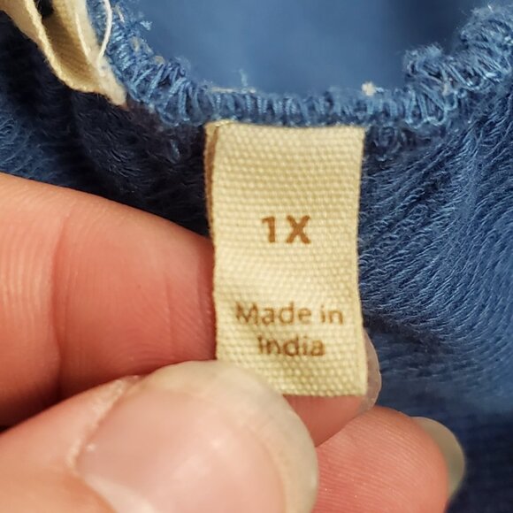 Soft Surroundings Womens Wide Leg Sweatpants Size 1X Blue Athleisure Stretch - Picture 5 of 15